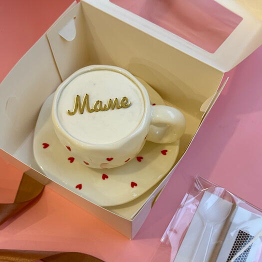 Бенто торт для мамы в чашке,маме,мамочке