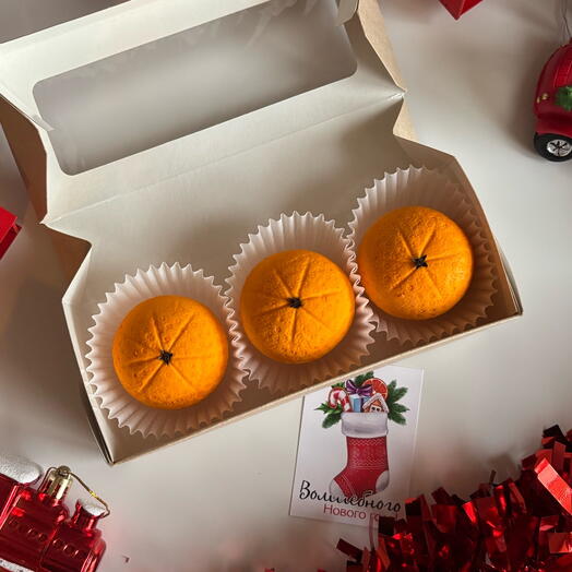 Зефир ручной работы на Новый год мандарины подарочный набор