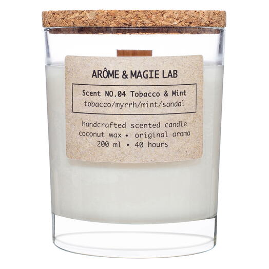 Свеча NO.04 Tobacco  Mint (Табак и Мята) AROME MAGIE LAB ароматическая, 200 мл , кокосовый воск
