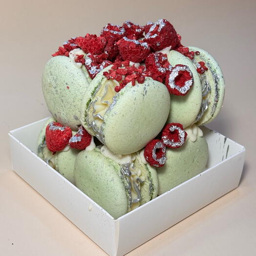 «Торт» из макарон (макарун, макаронс) 8 шт. (Вкус на выбор)