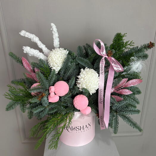 Pink new year composition