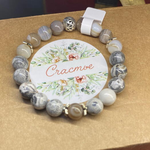 Браслет из натуральных камней Яшма+Агат