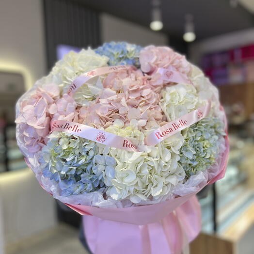 Моно букет из гортензий 9шт