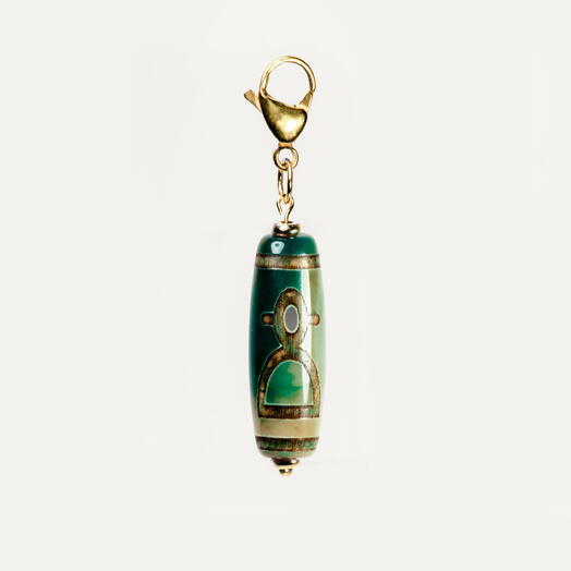 Подвеска, кулон Дзи Зеленый агат 14K (PEN1016)