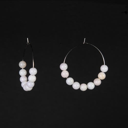 Серьги Мята Розовый опал Rh+ (EAR1157)