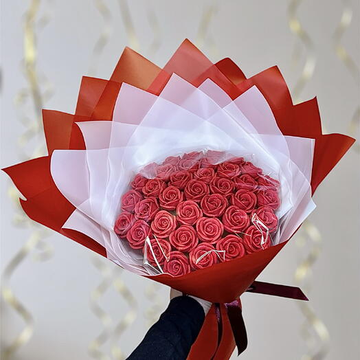 Букет из 37 красных шоколадных роз ♥️