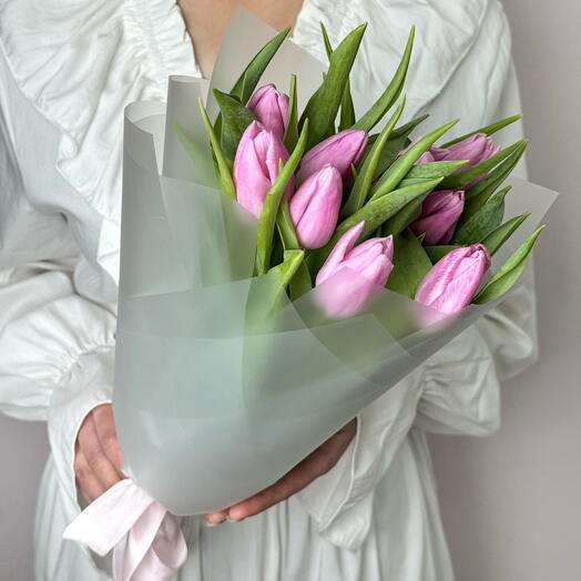 Букет из Тюльпанов Розовые 9 шт