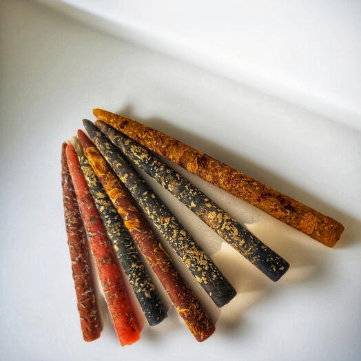 Набор свечей из воска "Рассвет энергии" (в наличии и под заказ)