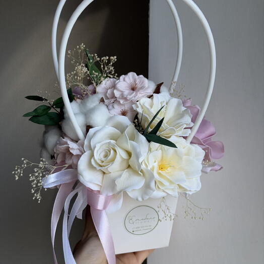 Сумочка с мыльными цветами и сухоцветами 🌸