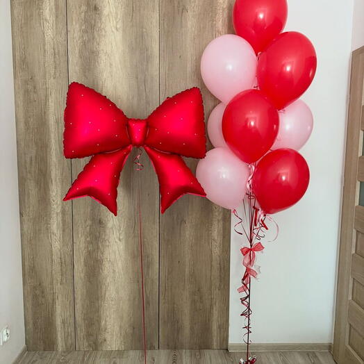 "Red Passion" Luxury Balloon Set - Giant Bow Romantic Mix
