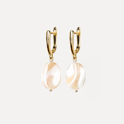 Серьги Крокус Кофейный перламутр 14K (EAR1132)