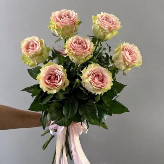 Моно из 7 роз Esperanza 70 cm под ленту 💗