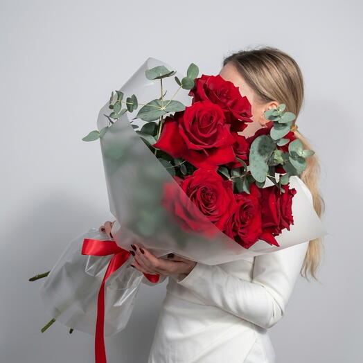 🌹Яркие французские розы и эвкалипт
