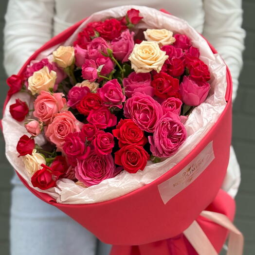 Кустовые розы микс 🌹