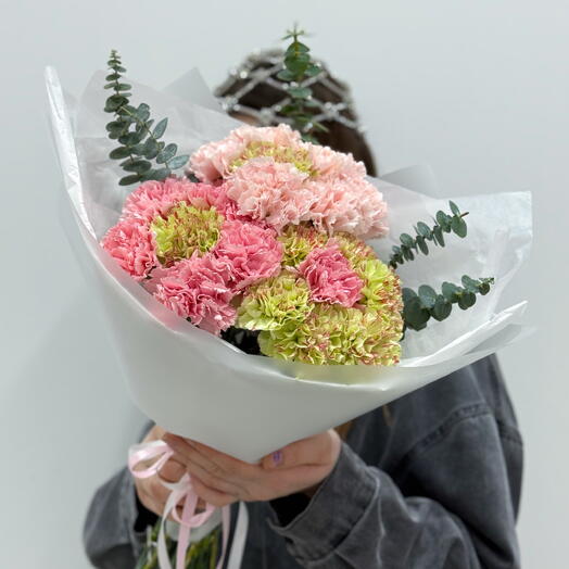 Трендовый дофаминовый букет из гвоздики (диантусы) - Цветок из цветов 🌸