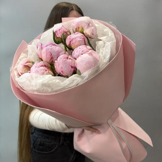 Розовые Пионы 🌸 9 штук