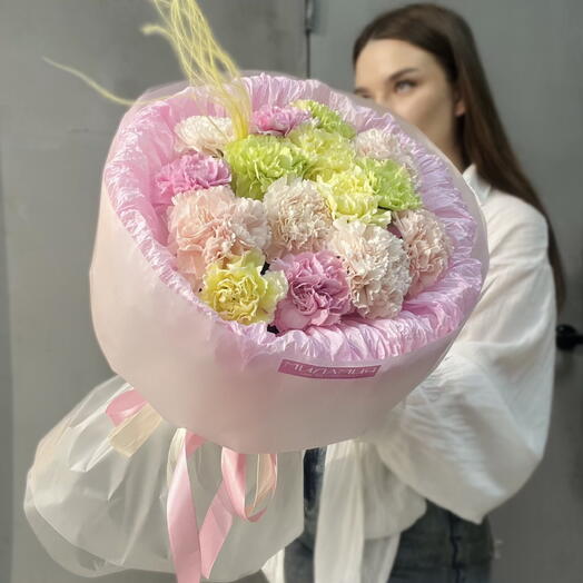😍ВОЗДУШНЫЙ😍Дофаминовый букет из диантусов (15шт)