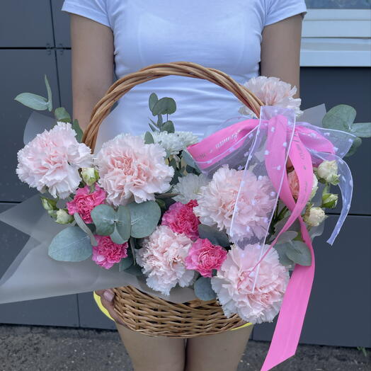 Корзина из диантусов 💕