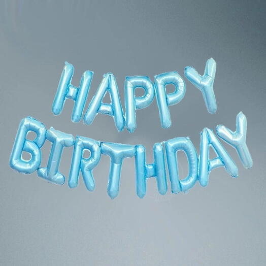 Шары гирлянда HAPPY BIRTHDAY Голубой - 1 шт
