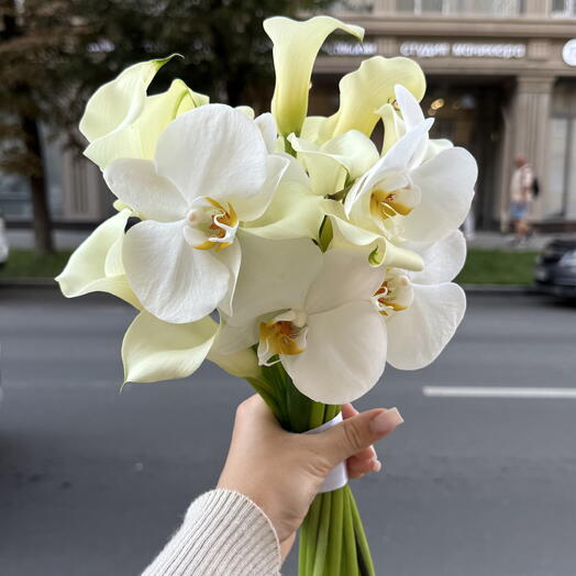 Свадебный букет с каллами и орхидеей🕊️