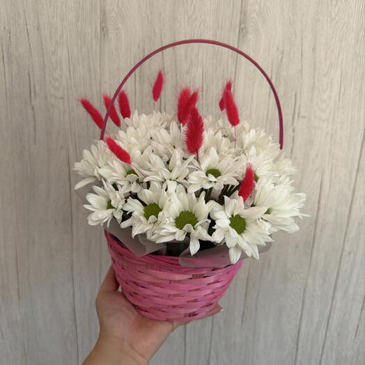 Цветы в корзиночке