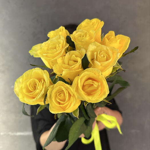 Желтые розы под ленту 💛