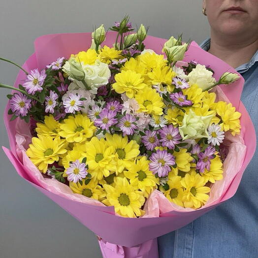 Букет из хризантем и астры🌸