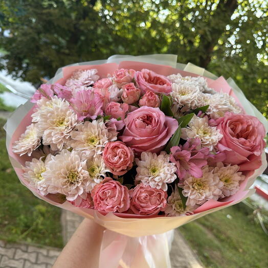 Микс букет в розовых оттенках