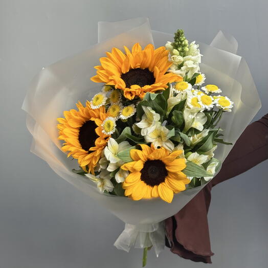 Букет с подсолнухами 🌻