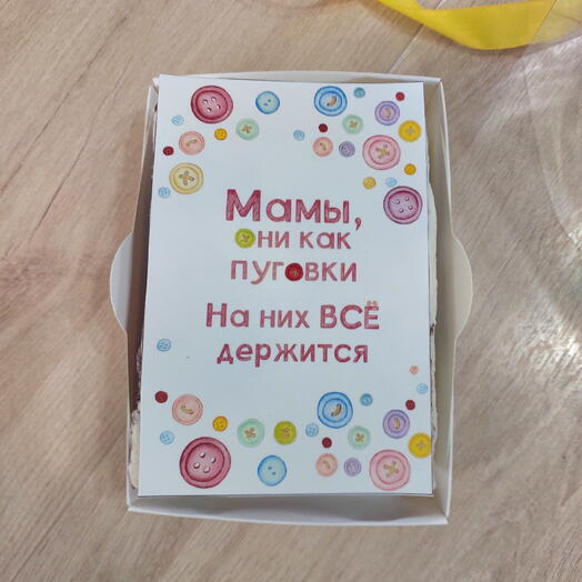 Бенто Торт-открытка мамы как пуговки