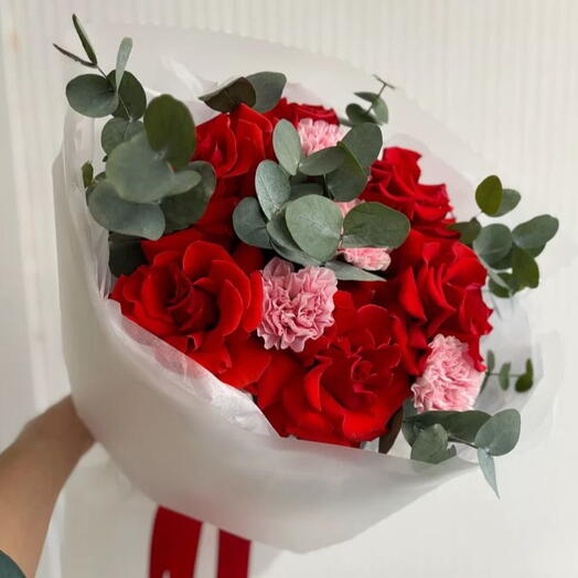 Французские красные розы 5 шт
