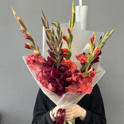 Гладиолусы винные и красные 🌹