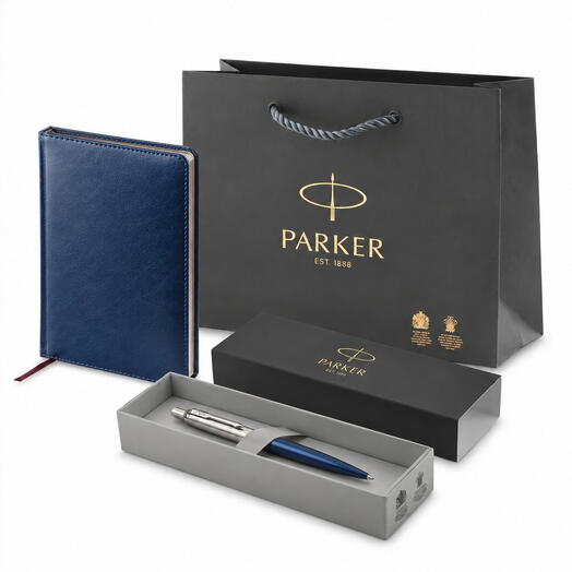 Подарочный набор Parker Jotter Blue CT с ежедневником руководителю, коллеге, преподавателю, выпускнику