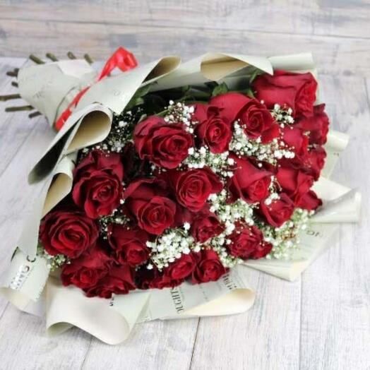 Ramo de 25 rosas rojas
