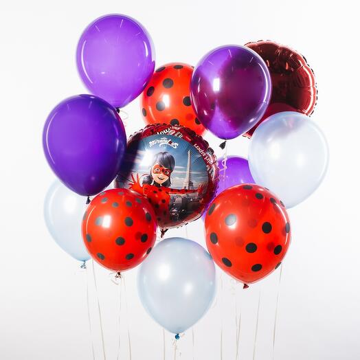 Romantic set of balls "Lady Bug" of 12 pieces