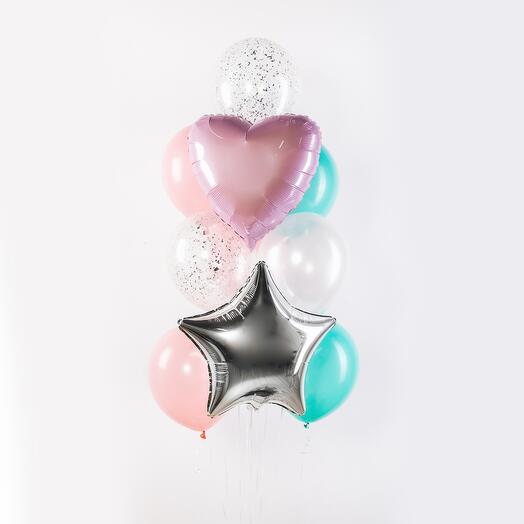 Fountain of helium balloons "Gentle Fairy Tale"