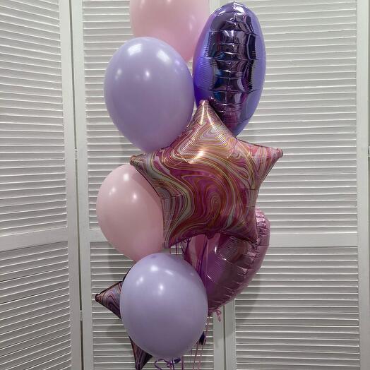 Marble Pink fountain, 8 balls