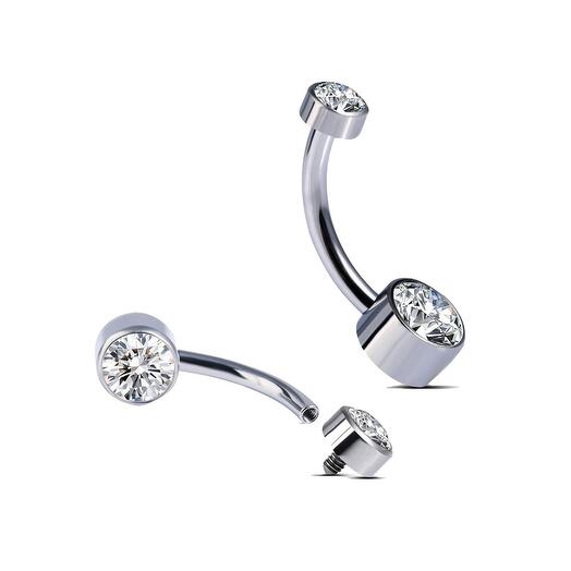 TIT-PP-003 Пирсинг в пупок с кристаллами Swarovski