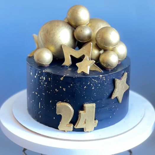 Cake with chocolate balls
