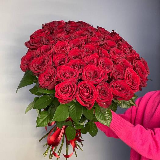 55 Красных роз 70 см