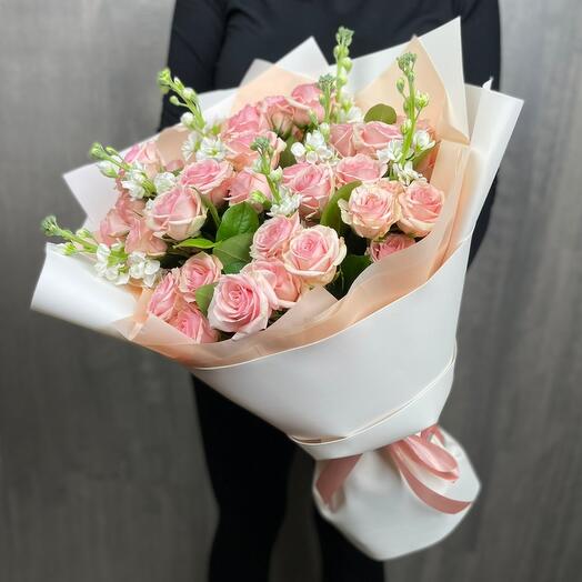 "Rosa rosada, Mattiola"