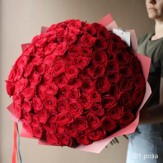 Bouquet of 101 red Russian roses