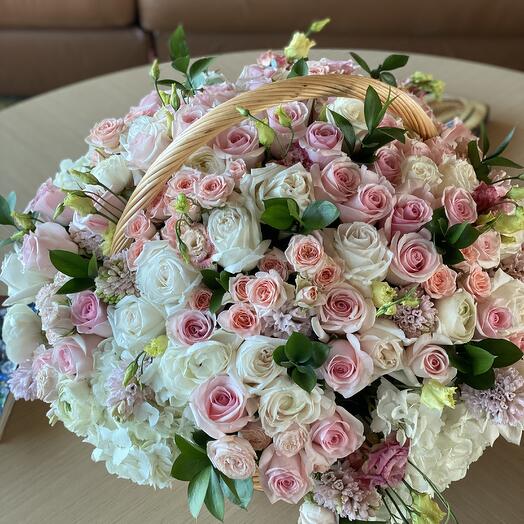 Large basket of premium flowers