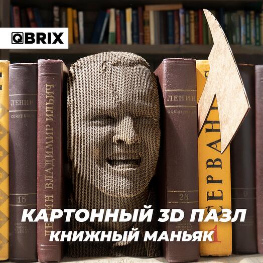 Картонный 3D конструктор QBRIX - Книжный маньяк