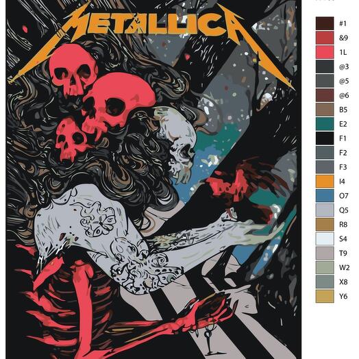 Картина по номерам X-733 "Рок-группа Metallica" 40х50