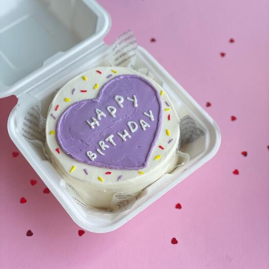Бенто торт на день рождения  «happy birthday» сердце