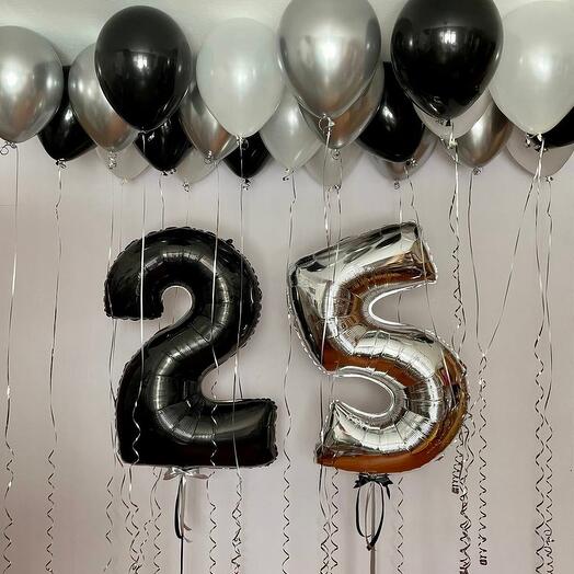Воздушные шары "Юбилей 25!"