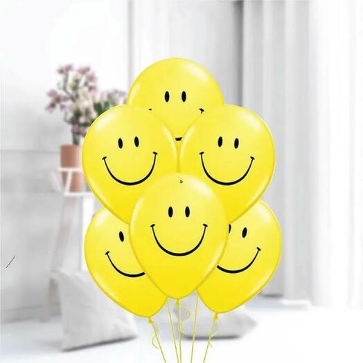 Smiley Helium Balloons 10 Pcs