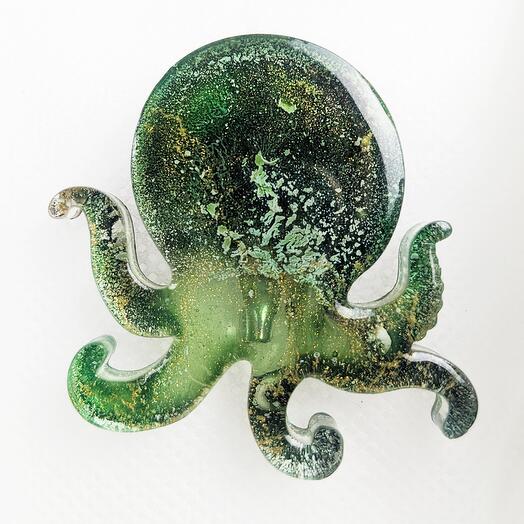 Epoxy brooch "Octopus"