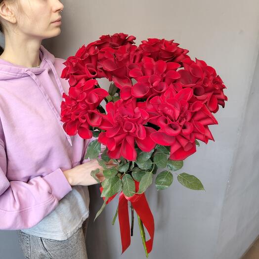 9 высоких Французских роз 70см